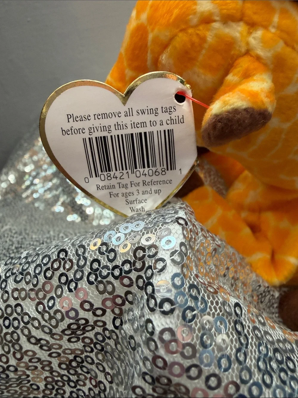 NWT Ty Twigs the Giraffe Plush Beanie Baby Toy - Orange
